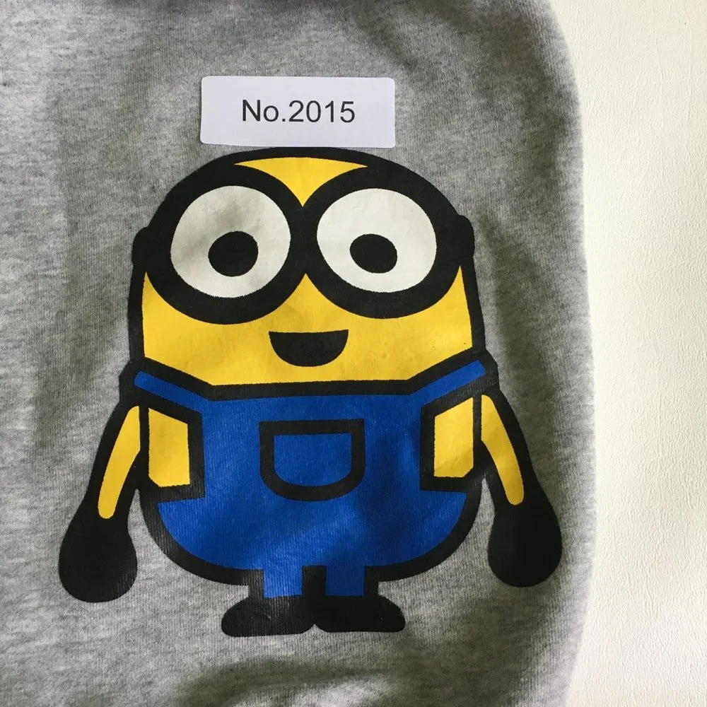 Dog Clothes Disney Minion Character Gray Sweat Short Sleeve Size Large